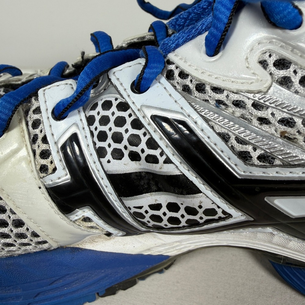 Asics Gel-Nimbus 13 Mens Running Shoes White‎ Blue Black Sneakers T134N - Picture 15 of 16